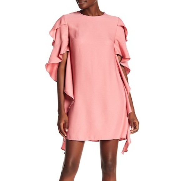 Nicole Miller Dresses & Skirts - Nicole Miller Pink Ruffle Sleeve Dress